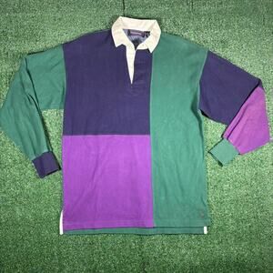 Vintage 90s hathaway color block Rugby Style Polo